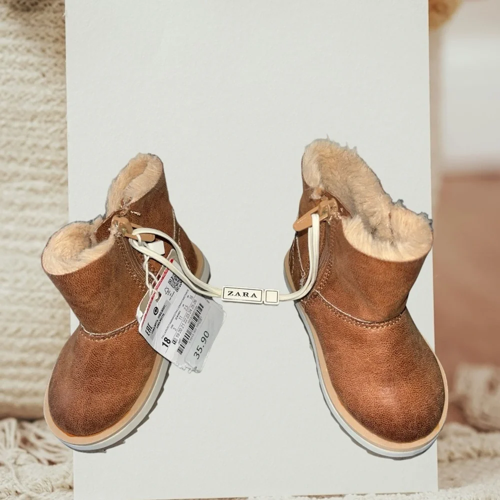 NWT ZARA fur lined boots
